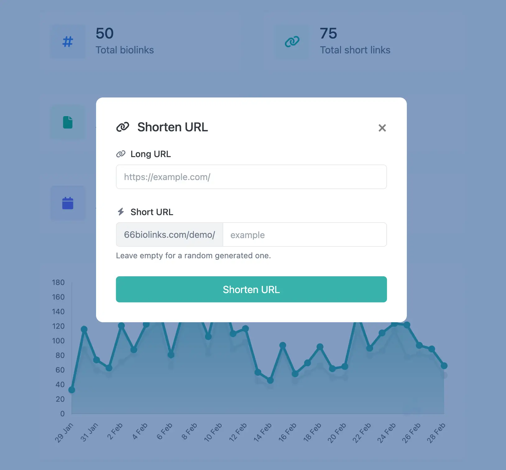 Скриншот страницы редактирования коротких URL-адресов приложения